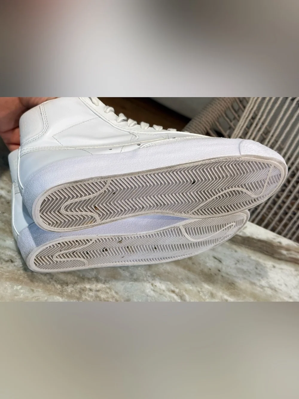 NIKE Blazer 77 white leather mid sneakers- Size 8.5